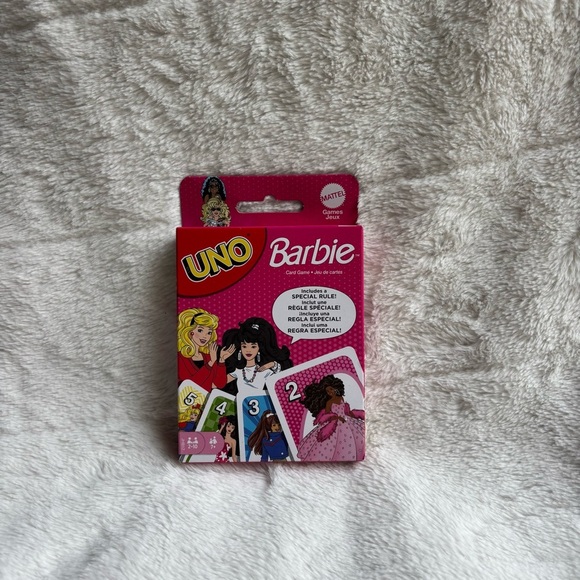 Mattel UNO Barbie Card Game NWT Special Rule Collectible Barbiemania Fun - Picture 8 of 8